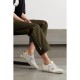 Superstar distressed glittered leather sneakers gold