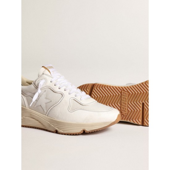 Men's Running Sole in mesh and white nappa