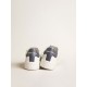 Men's Purestar in leather with white star and blue lizard leather heel tab