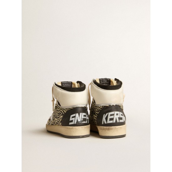 Men’s Sky-Star LAB in zebra nappa with textured silver leather star
