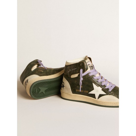 Men's Sky-Star Pro in green leather with white star
