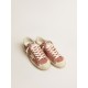 Super-Star in red leather with cream nubuck star and heel tab