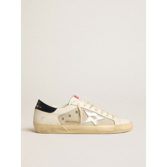 Men's Super-Star LTD in mesh and leather with silver star and blue heel tab