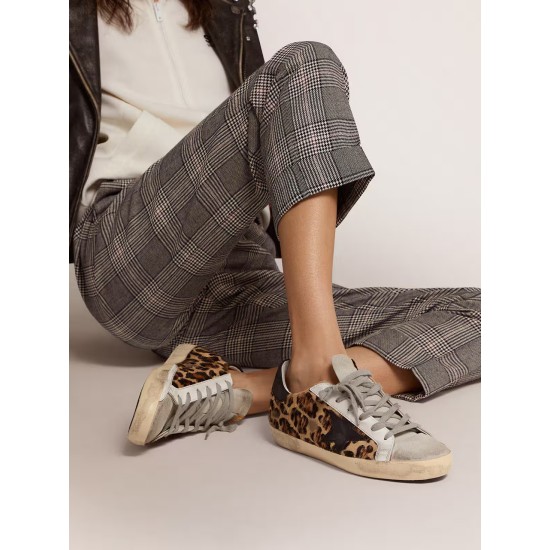 Women's Super-Star in leopard print leather
