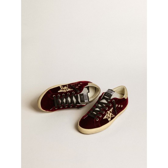 Women's Super-Star LTD in velvet with pony skin star and glitter tongue