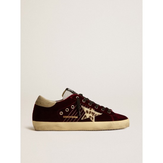 Women's Super-Star LTD in velvet with pony skin star and glitter tongue
