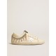 Women's Super-Star LTD in nappa leather with silver metallic leather star and rhinestones