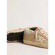 Super-Star LTD in white mesh and pink nubuck with Swarovski crystals heel tab
