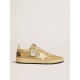 Ball Star in golden Swarovski crystals with milk-white leather star