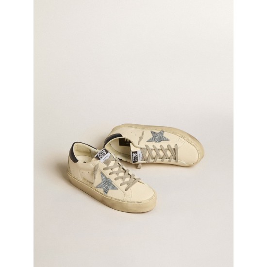 Hi Star in nappa with Swarovski crystal star and dark blue leather heel tab