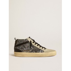 Mid Star LTD in black glitter with black leather star and flash