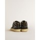 Mid Star LTD in black glitter with black leather star and flash