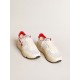 Running Sole LTD in white nappa and nylon with a red leather star