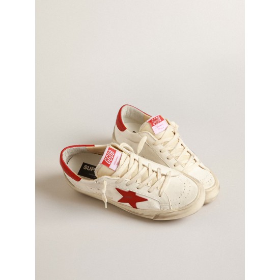 Women’s Super-Star LTD in nappa with red star and heel tab