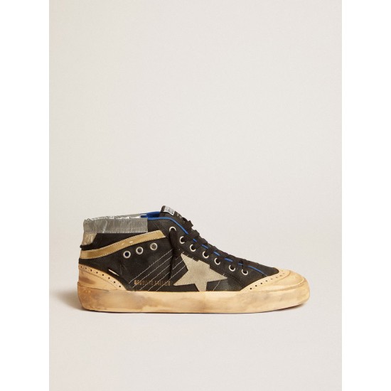 Women’s Mid Star LAB in black canvas with ice-gray suede star