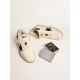 Women’s Ball Star Pro Mid in aged white leather with black star