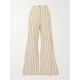 Journey cotton canvas-jacquard flared pants