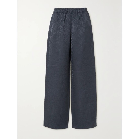 Journey studded satin-jacquard wide-leg pants
