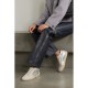 Mid Star distressed suede-trimmed metallic snake-effect leather sneakers