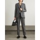 Pleated wool-blend straight-leg pants