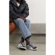 Superstar metallic distressed leather and suede sneakers