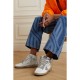 Sky-Star distressed glittered leather high-top sneakers