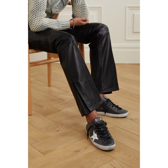 Superstar distressed leather sneakers