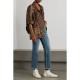 Golden high-rise cropped flared jeans