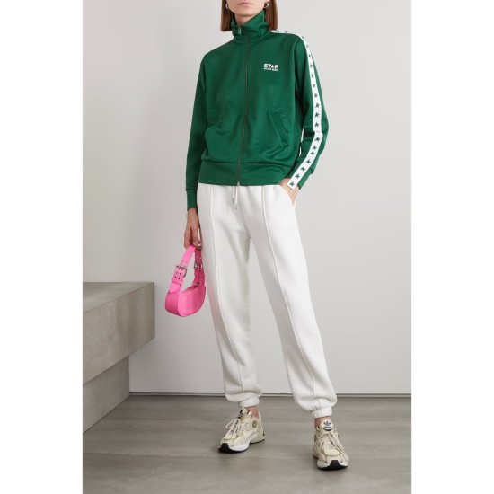 Webbing-trimmed piqué track jacket